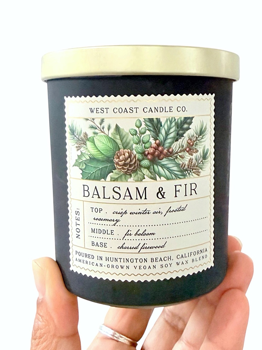 Leoben Company Balsam & Fir Luxury Scented Candle - Black